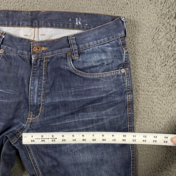 Polo Country Ralph Lauren Jeans Mens 32x32 Blue Straight Fit Dark Wash Whisker - Picture 14 of 16